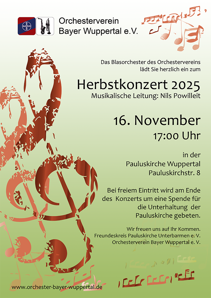 Herbstkonzert 2025
Pauluskirche Wuppertal